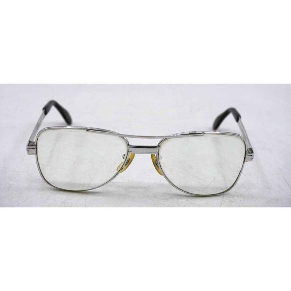 Vintage Bausch & Lomb Silver Pilot Aviator Eyeglass Frames 54-16 W. Germany 70s